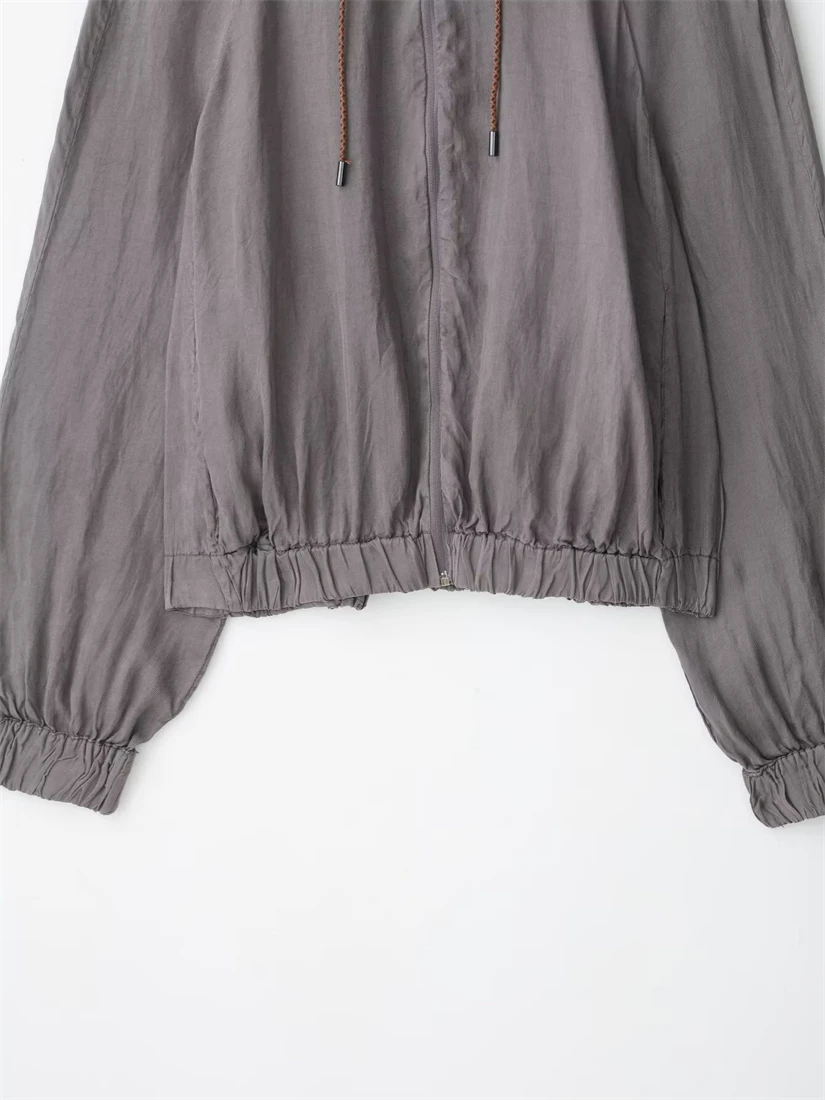 Novo 2025 moda feminina manga longa jaqueta piloto topo feminino elegante casual outerwear