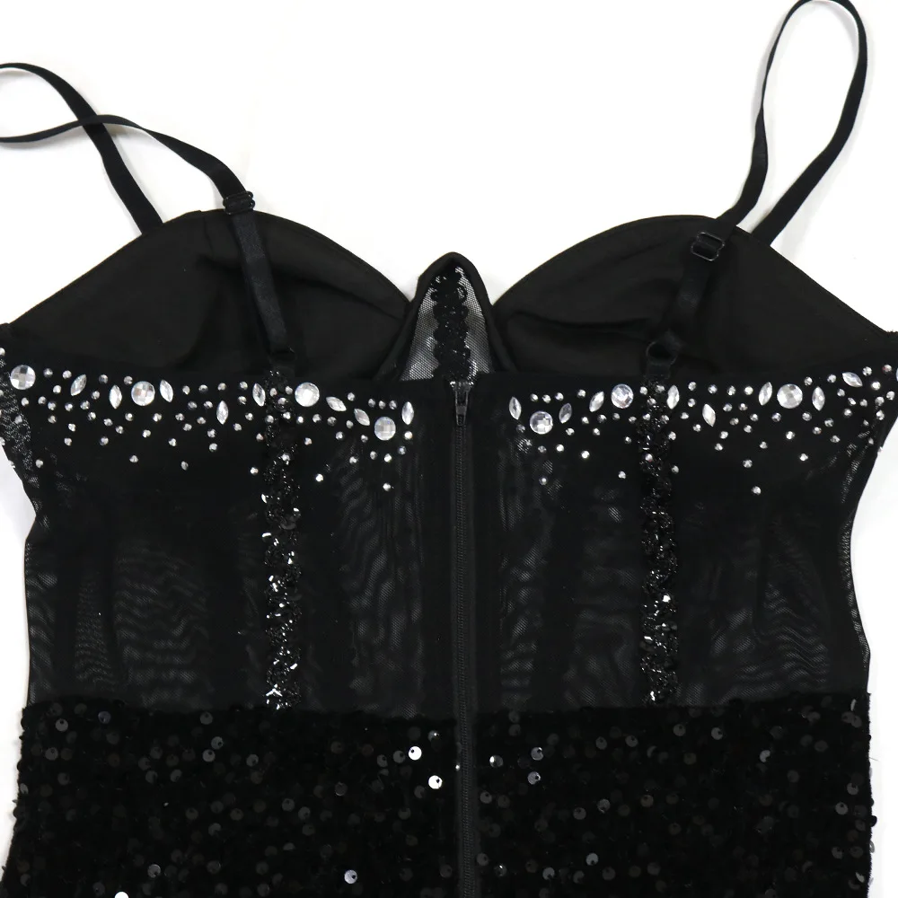 فستان طويل للنساء فساتين حفلات مثيرة حبال Bodycon Vestidos ملابس الشارع نادي ترتر حفر ساخن أنيق عالي الخصر Y2k مساء #6