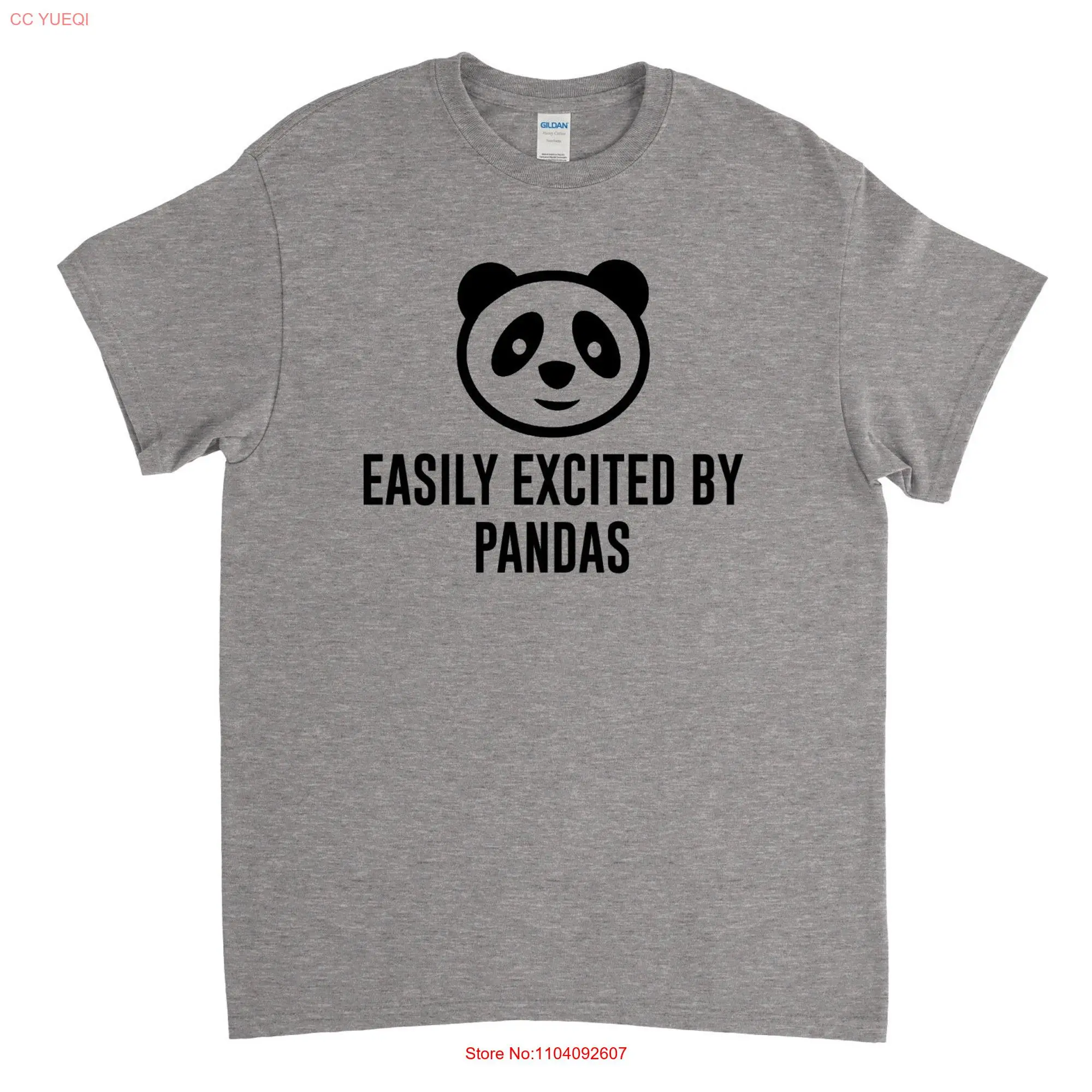 Easily Excited by Pandas Panda T Shirt Lover long or short sleeves