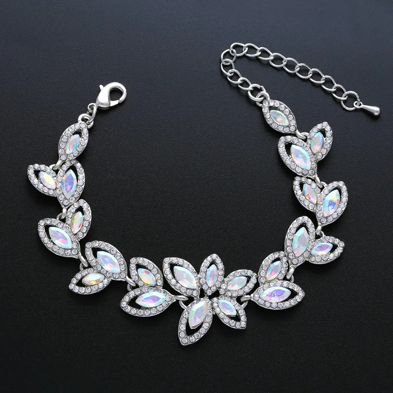 Clearance / Bridal Bracelets for Bridesmaids Flower Wedding Bracelets Gold Plated CZ Crystal Wedding Jewelry bransoletka brtj88
