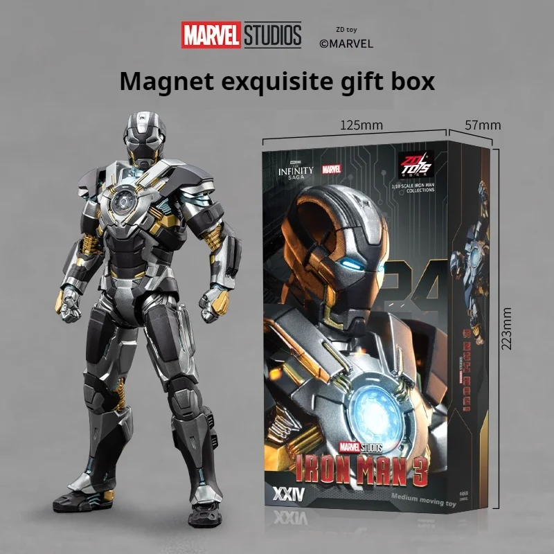 Nuevo juguete Zd de 18cm Iron Man Mk24, figuras de acción móviles no brillantes, decoraciones coleccionables de escritorio, modelo de juguete, regalos de cumpleaños