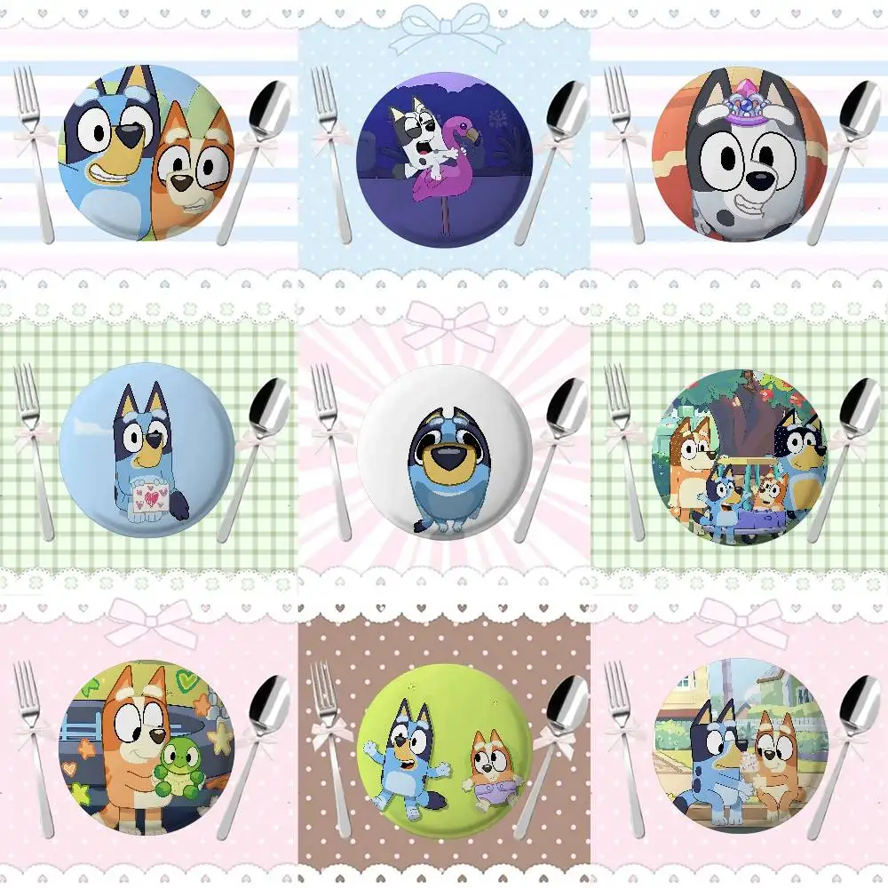 

Cute Bandit Heeler And C-Chilli Heeler Enamel Pins Handmade Round Brooch L Killer Yagami Light Cosplay Badge Backpacks Jewelry G