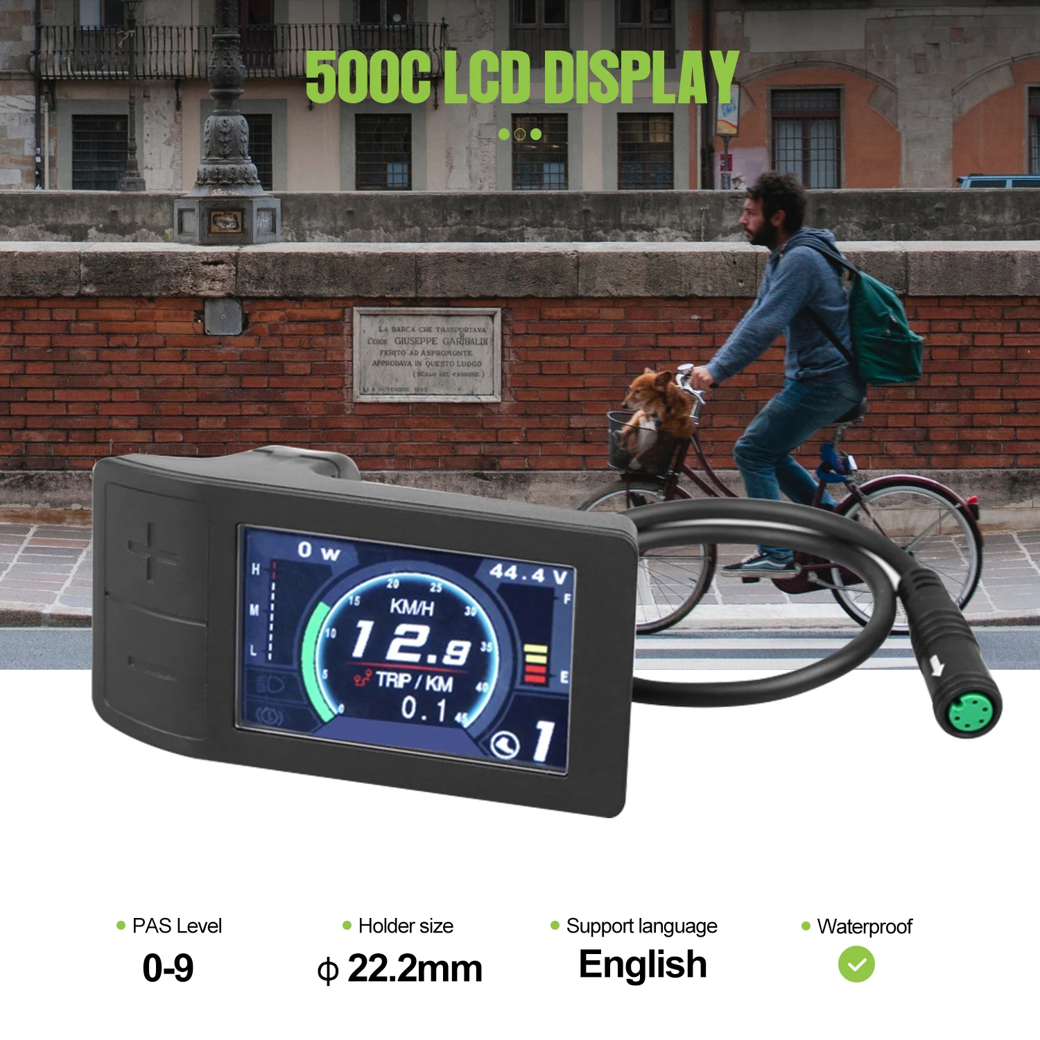 500C LCD Display 5PIN Ebike Screen Speedometer 24V 36V 48V Electric Bicycle Computer For BAFANG / SUTTO Motor Conversion Kit