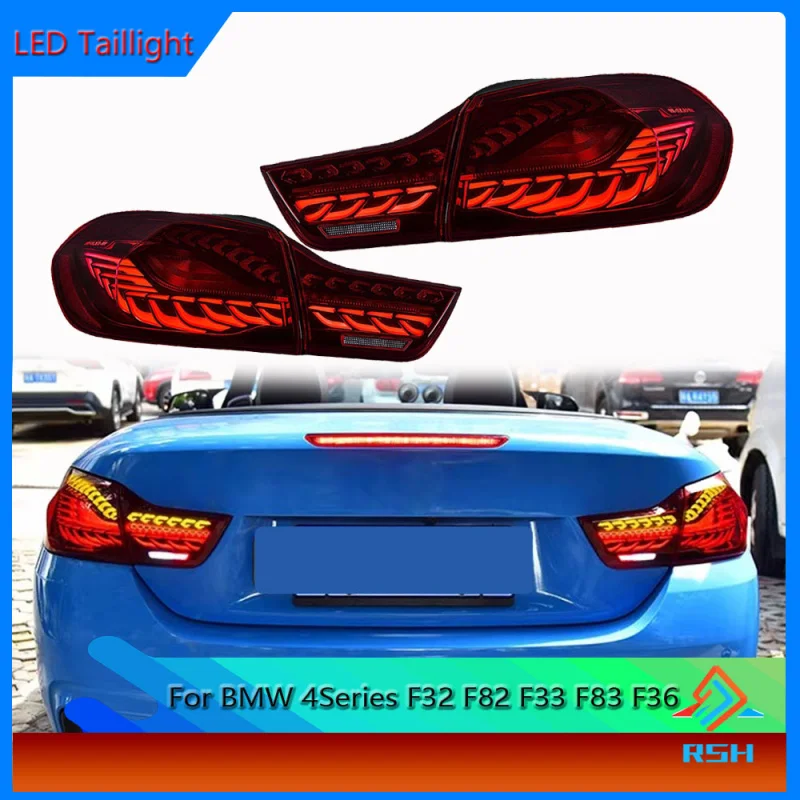 

For BMW 4 Series F32 F36 M4 F82 Taillight Assembly Modified Dragon Scale Taillight LED Water Turn Signal Rear Lamp Plug And Play