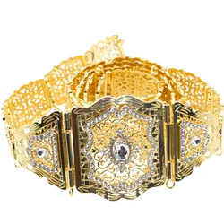 Sunspicems Chic Morocco Belt Crystal Caftan Waist Chain Belt for Women Arabian Wedding Jewelry Gold Silver Color Body Chain Gift