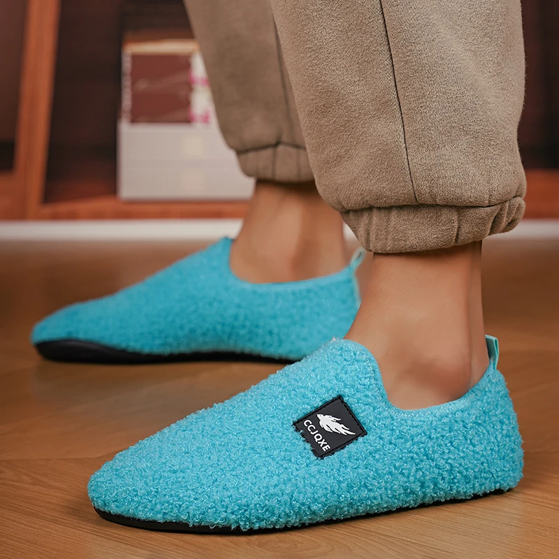 MAEDEF зимние мужские тапочки, хлопковая обувь с тонкой подошвой, теплая домашняя повседневная обувь, плюшевая зимняя парная обувь, мужские хлопковые тапочки