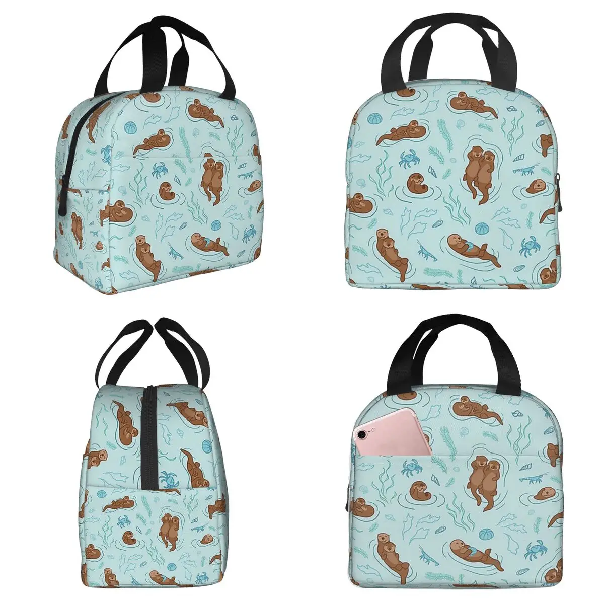Otter Fun Light Insulated Lunch Bag for Kids School Cooler Thermal Food Box Tote Portable Lunch Boxes Container