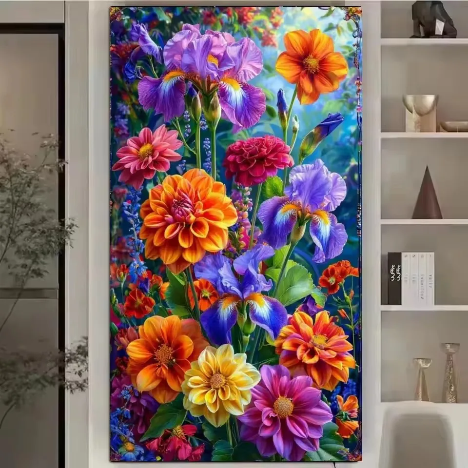 

Large Size Colorful Iris Flowers DIY 5D Diamond Painting New Arrival Full Squarer Round Drill Mosaic Diamond Art Embroidery Gift