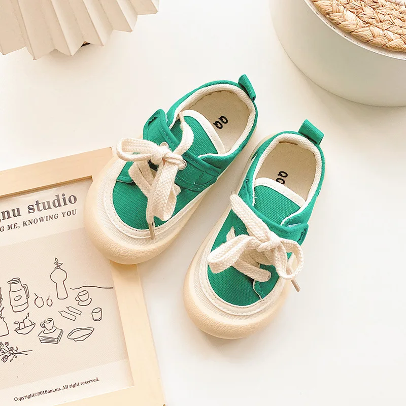 Children Low-top Canvas Shoes 2024 Spring and Autumn New Fashion Solid Versatile Children  Casual Cloth Shoes for Boys and Girls