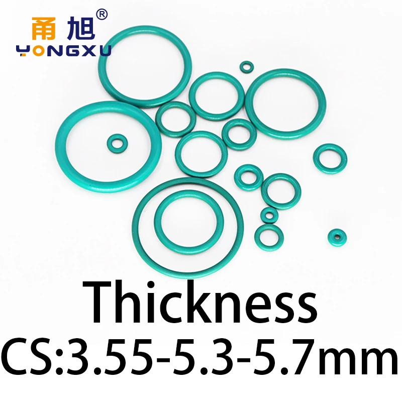 O-ring thickness 3.55/5.3/5.7mm CS fluororubber FKM sealing temperature resistant gasket rubber ring complete inspecifications.-