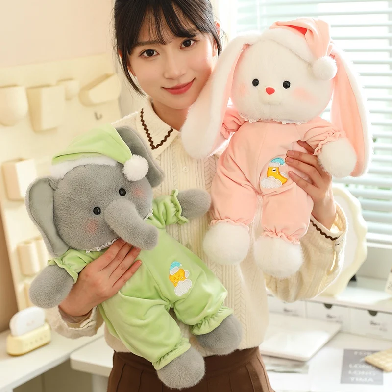 柔らかい動物のぬいぐるみ,かわいいぬいぐるみ,クマ,豚,ウサギ,服付き象,誕生日プレゼント,40cm,新品