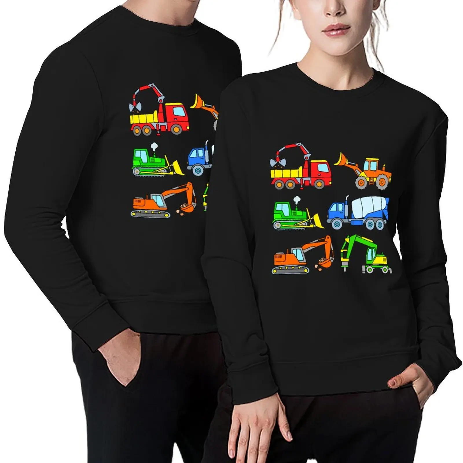 

Construction Vehicles Pullover mens designer clothes tracksuit men graphic t shirts men mens clothing hoody