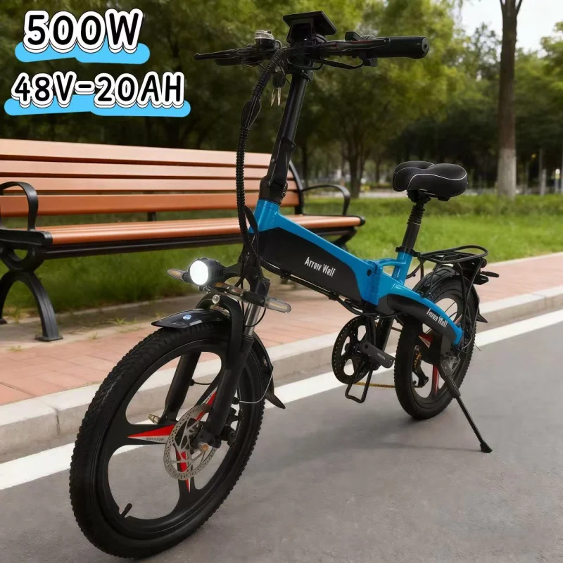 

500W power electric bicycle, 20-inch 48V 20AH powerful battery, safe and durable, suitable for adult life and travel mopeds