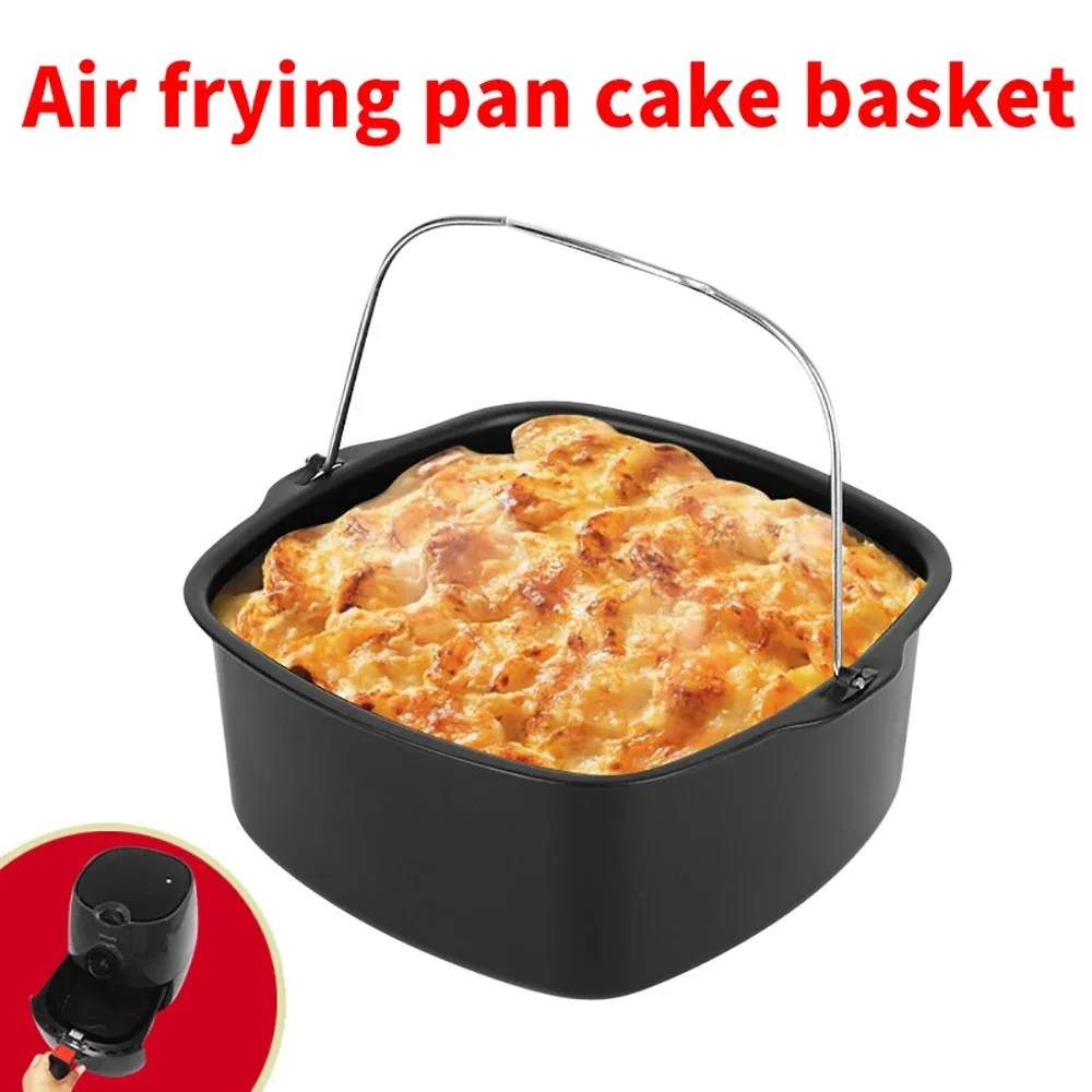 7/8 Inch Non-stick Baking Mold Air Fryer Pot Square Tray Pan Roasting Pizza Cake Basket Bakeware Kitchen Bar Cooking Accessories