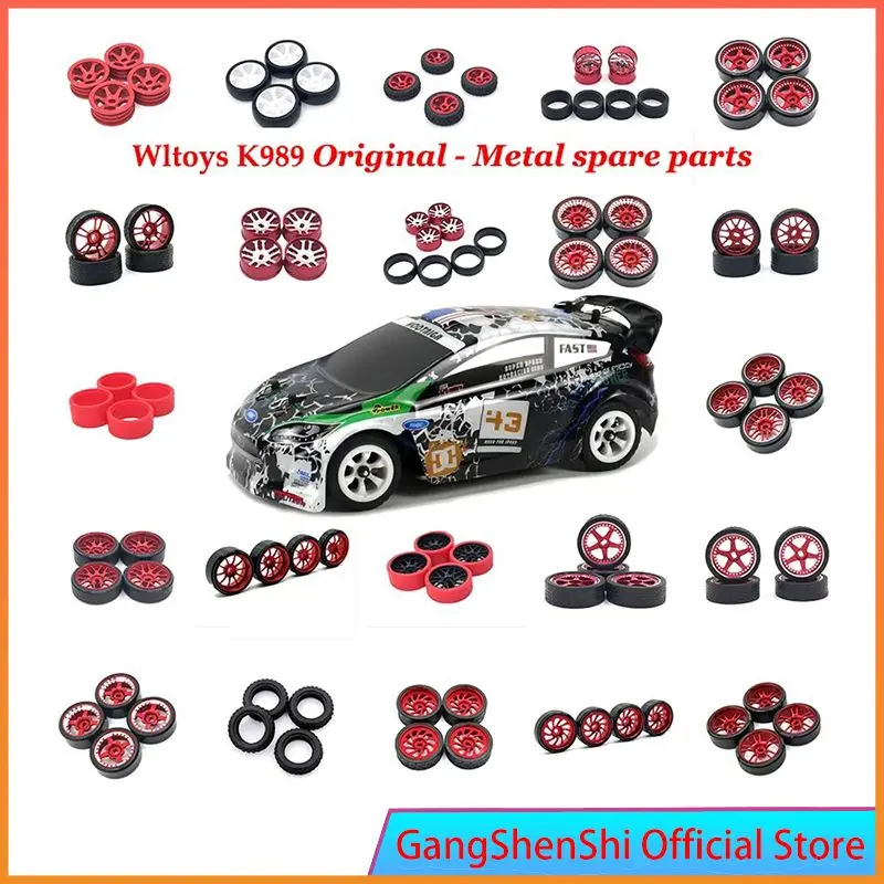 Durable RC Car Rims Tires and Wheels for Wltoys 284131 K969 K979 K989 P929 1/28 Upgrade Parts Replacement Off-Road Accessories