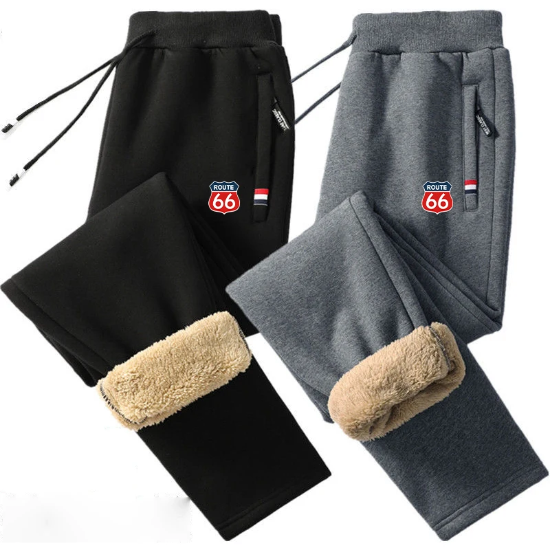 Winter Warm Casual Pants Men Casual Straight Trousers Thermal Sweatpants Sportswear Tracksuit Quality Joggers