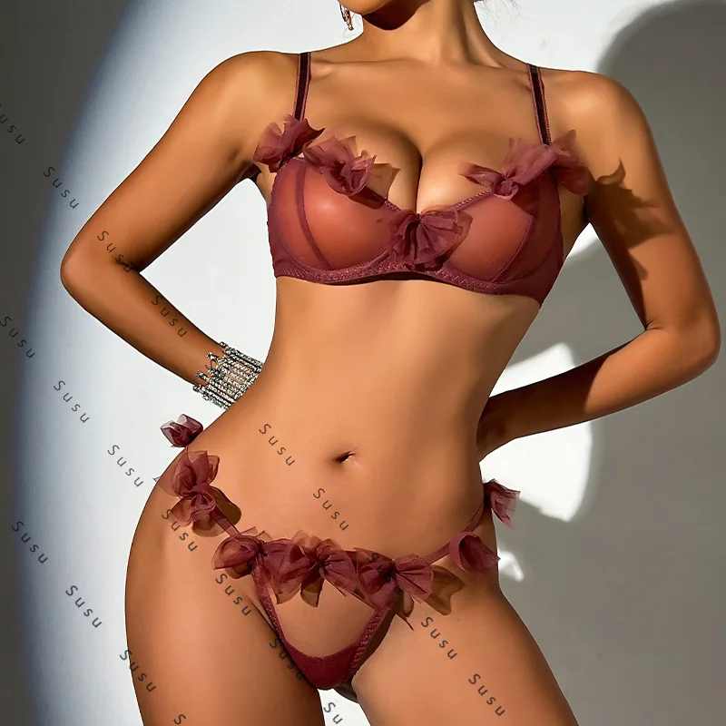 

Интернет-знаменитости, популярное сексуальное нижнее белье, чистое желание, бант, мягкая пряжа, сексуальный комплект с бюстгальтером, японский qqny2025, новинка