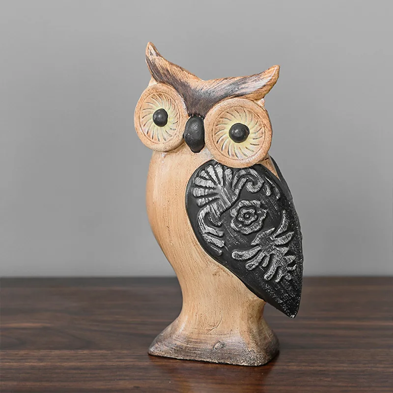 الشمال عيد الفصح الحرفية الخشبية البومة الحلي خزانة مكتب عمل غرفة المعيشة خزانة الكتب الديكور الحرف اليدوية هدية #4