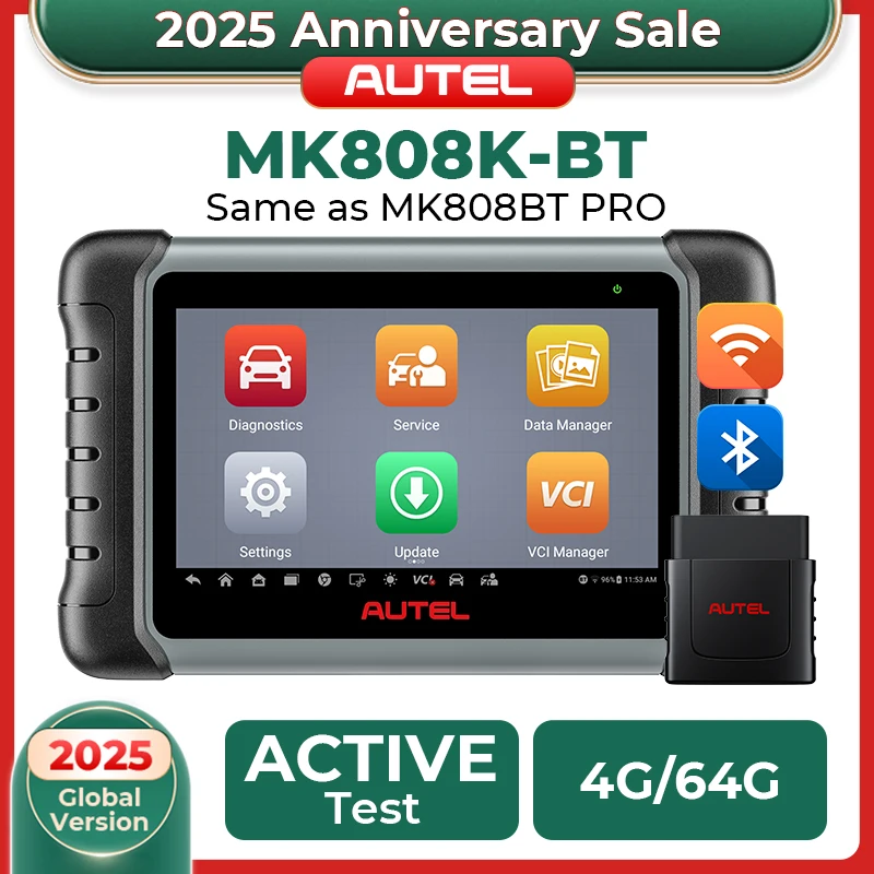 Autel MaxiCOM MK808K-BT Bidirectional Bluetooth OBD2 Scanner Same as MK808BT Pro MK808Z-BT Automotivo Car Diagnostic Scan Tool
