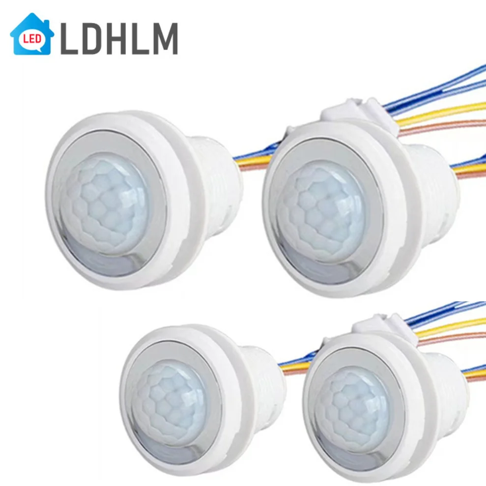 LDHLM-interruptor de luz LED inteligente, Detector de Sensor PIR, 110V, 220V, Sensor de movimiento infrarrojo PIR, encendido y apagado automático con ajuste