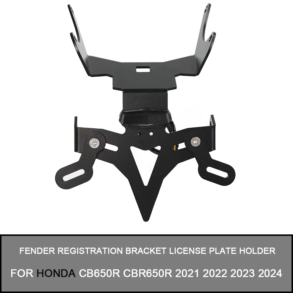 

For Honda CB650R CBR650R 2021 2022 2023 2024 Fender Registration Bracket light Tail Tidy License Plate Holder Frame with LED