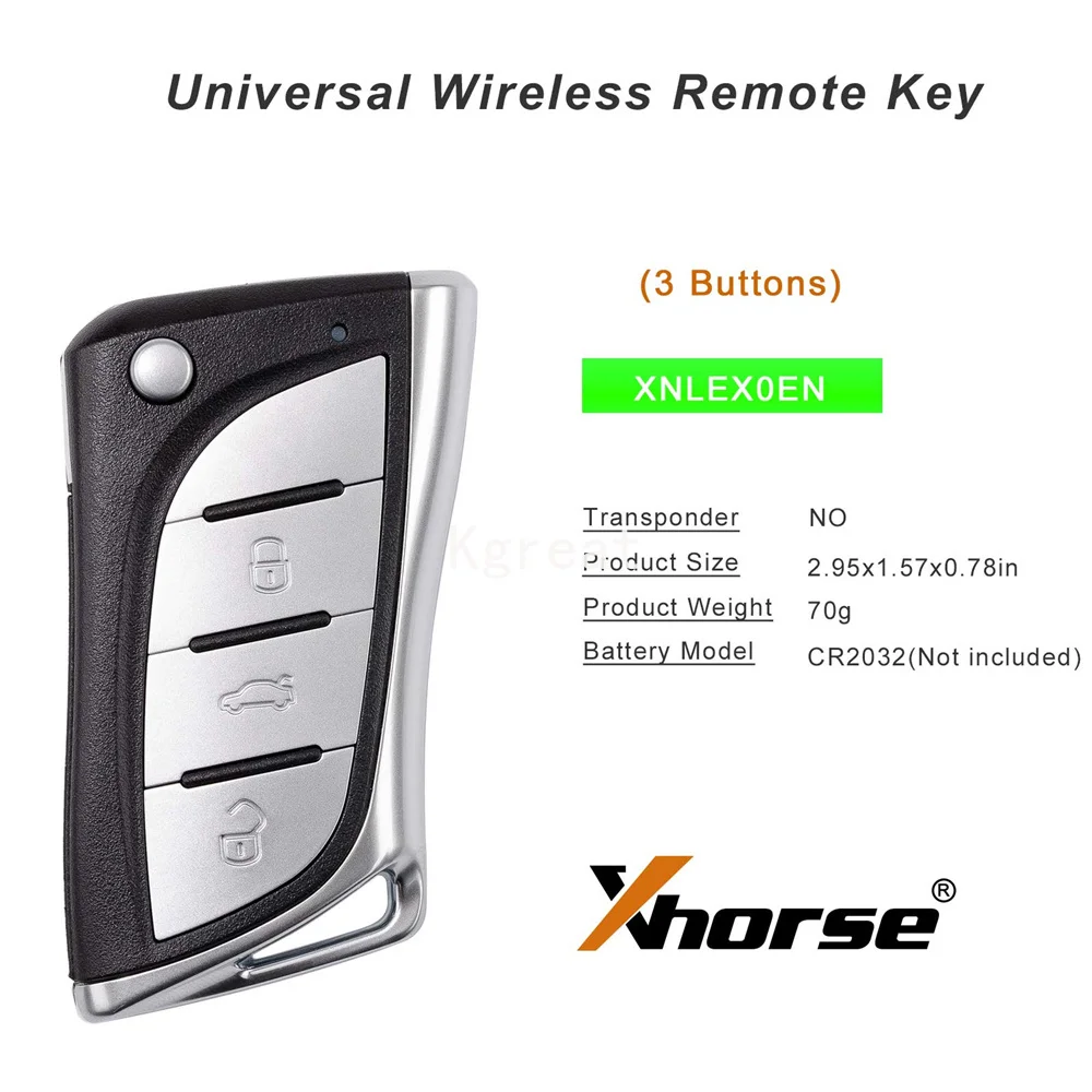 Xhorse XNLEX0EN Wireless Remote Key for Lexus Type 3 Buttons Universal Car Remote Key with NXP Chip for VVDI Key Tool