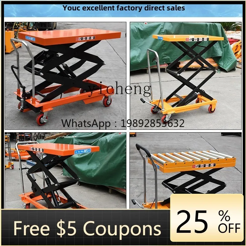 

manual hydraulic platform truck, mobile lifting platform truck, scissor lift, mold logistics station, forklift