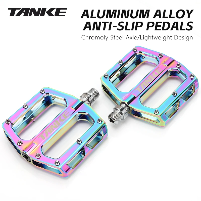 AliExpress TANKE bicycle pedals ultralight aluminum alloy colorful anti-skid bearing mountain bike accessories MTB foot pedals folding bike