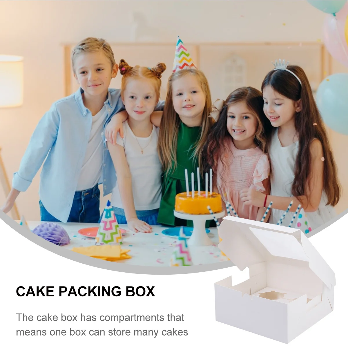 

12Pcs Cake Boxes Kraft Paper 4 Grid Food Grade Cupcake Containers Decorative Wedding Gift Box Dessert Packaging