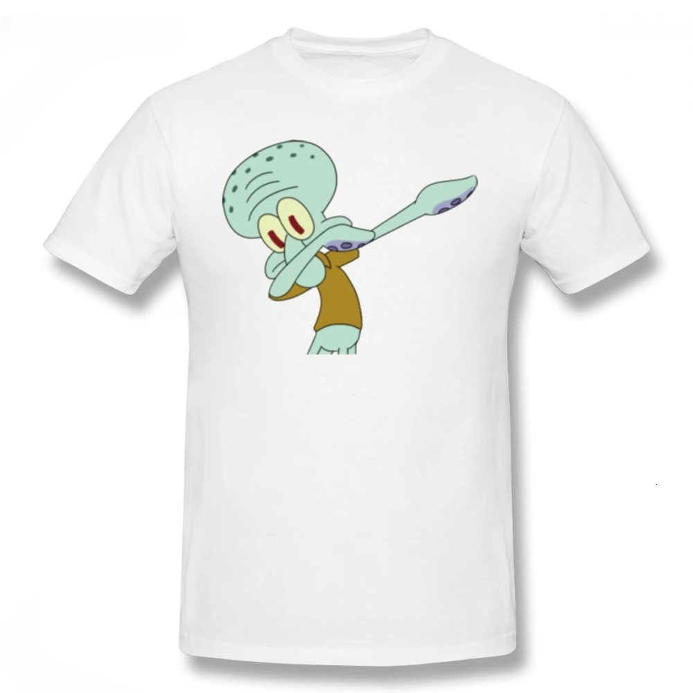 Arrival fashion heavyweight Squidward T-shirt Squidward DAB 100 cotton short sleeve T-shirt XXX beautiful beach Top Men's print