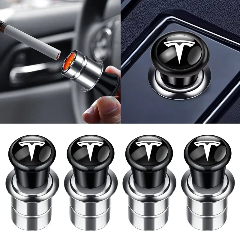 Metal Car Flameless Cigarette Lighter Professional Cigar Lighter Adapter For Tesla Model 3 Model X Model S ModelY accessories