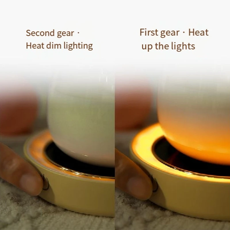 Mug Warmer For Coffee And Tea, For Desk, With Auto Shut Off, Warmer Plate With Nightlight Ring Glows US Plug