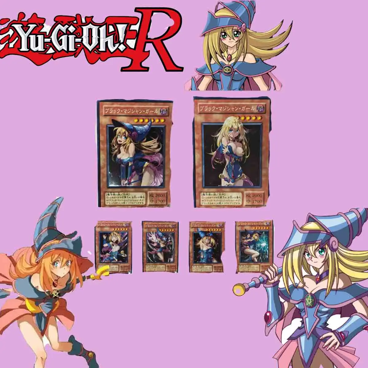 

6PCS Yu-Gi-Oh! Japanese Magician Girl Art Cards - Stylish Rare Collection - Gift for Adult Fans Cartoon Anime Children's Toys