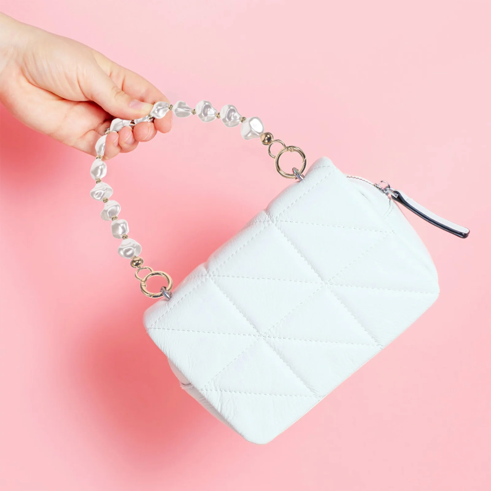 

Pearl Handle Accessory Diy Handbag Strap Replacement Detachable Faux Gold Silver For Women Handbags Purse Clutch Mini Decoration