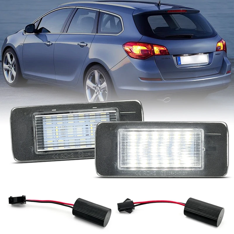 2Pcs For Opel Astra J Sports Tourer 2009-2015 Zafira Tourer C 2011-up White LED Number License Plate Light