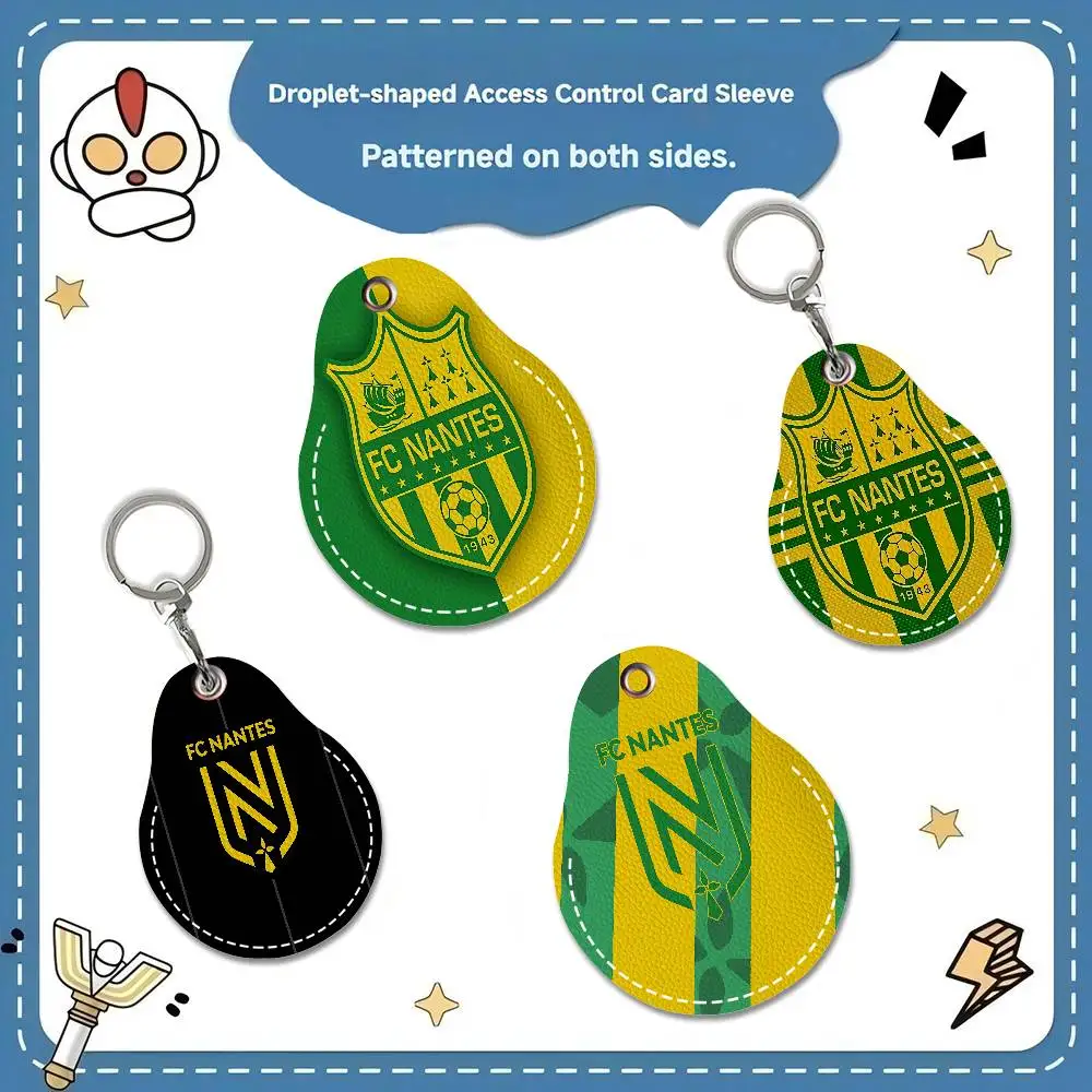 F-FC N-Nante الإبداعية الكرتون نمط بطاقة الوصول الحساسة واقية كم المفاتيح قلادة الزخرفية الموضة