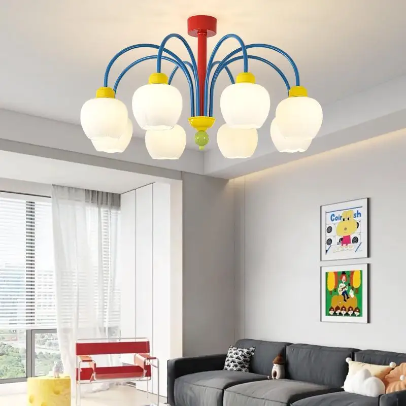 

Dopamine living room pendant light, Memphis creative color macaron bedroom study light