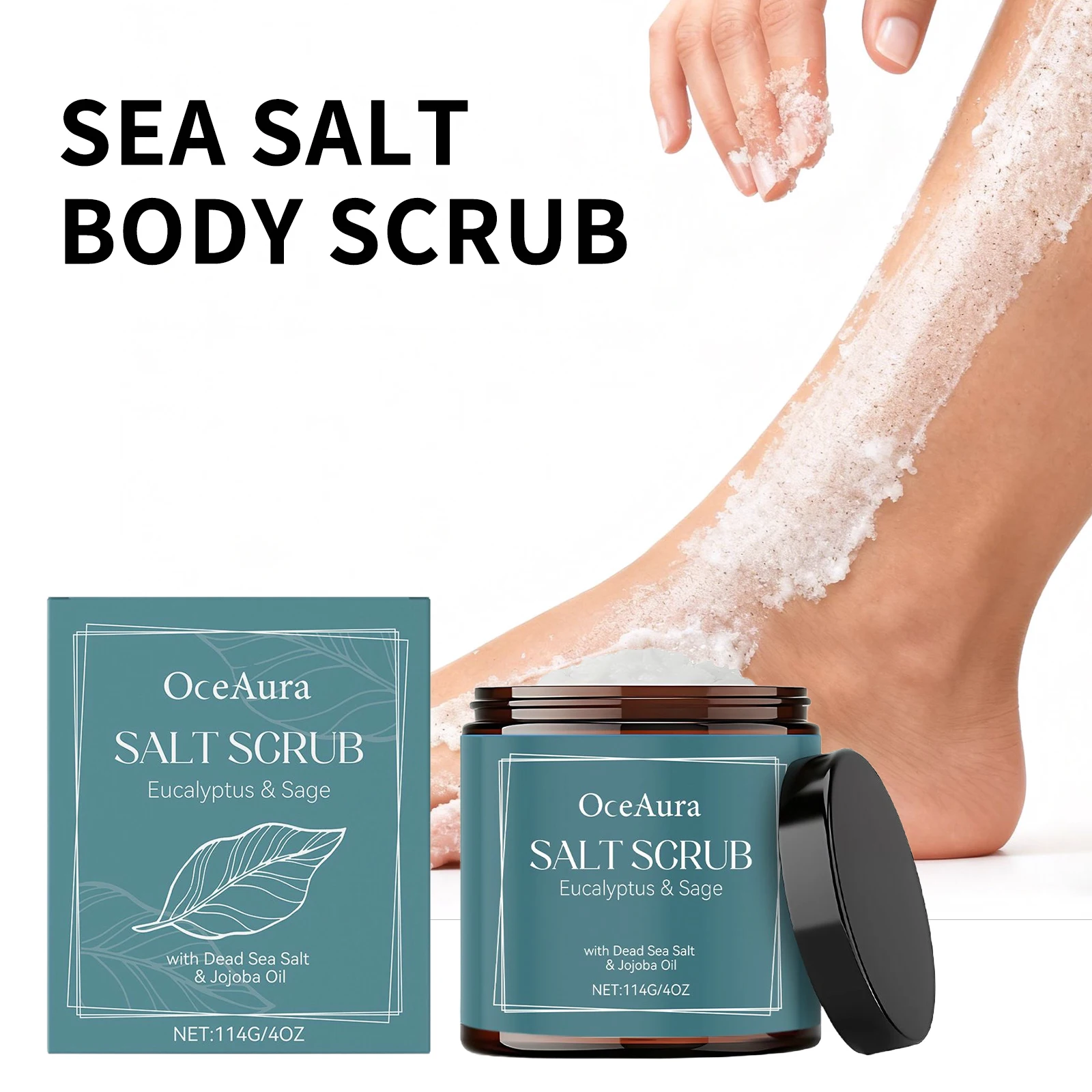 

O​CEAURA Sea Salt Body Scrub Exfoliate Remove Dead Skin Brightening Skin Smoothing Oil Removal Deep Cleaning Skin Body Care 11