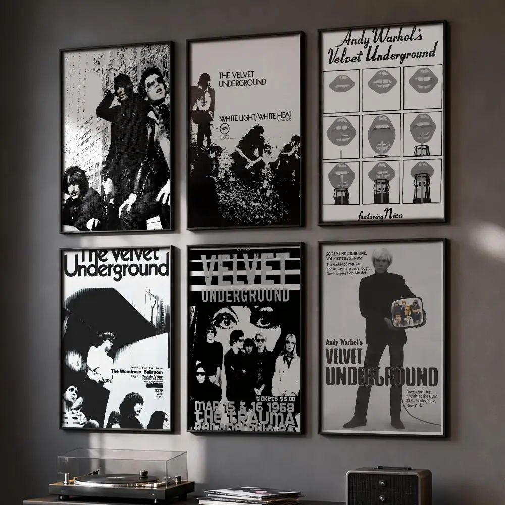 V-Velvet U-Underground Poster HD Wandaufkleber für Zuhause, Flur, Wohnzimmer, Schlafzimmer, Bar, Büro, Dekor, Kunstdrucke
