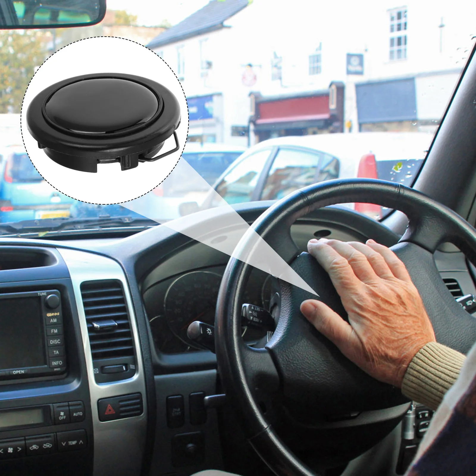 

Car Horn Button Plastic Cover for Steering Wheel Universal Shockproof Waterproof Toggle Button Replacement Horn