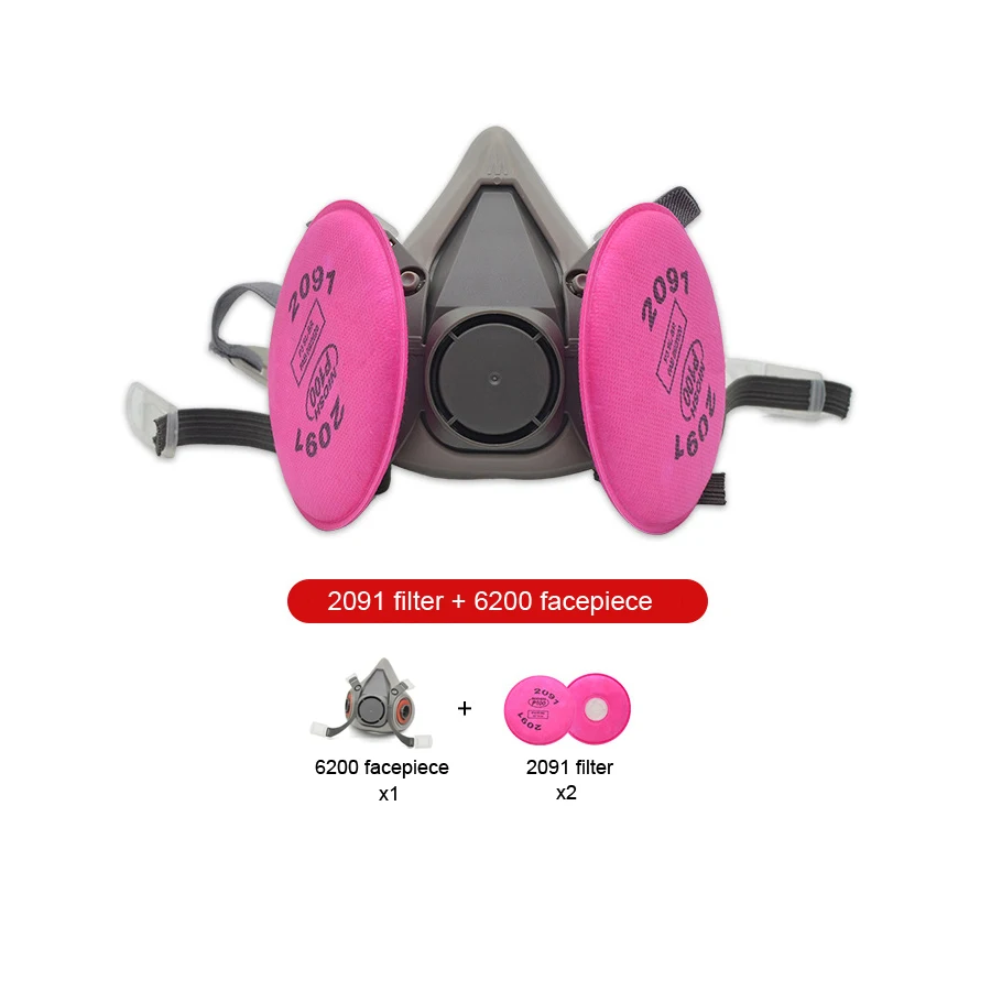 2091 Filter Cotton with Face Shield Options Compatible with 6200 7502 6800 Models Respirator Safety Equipment