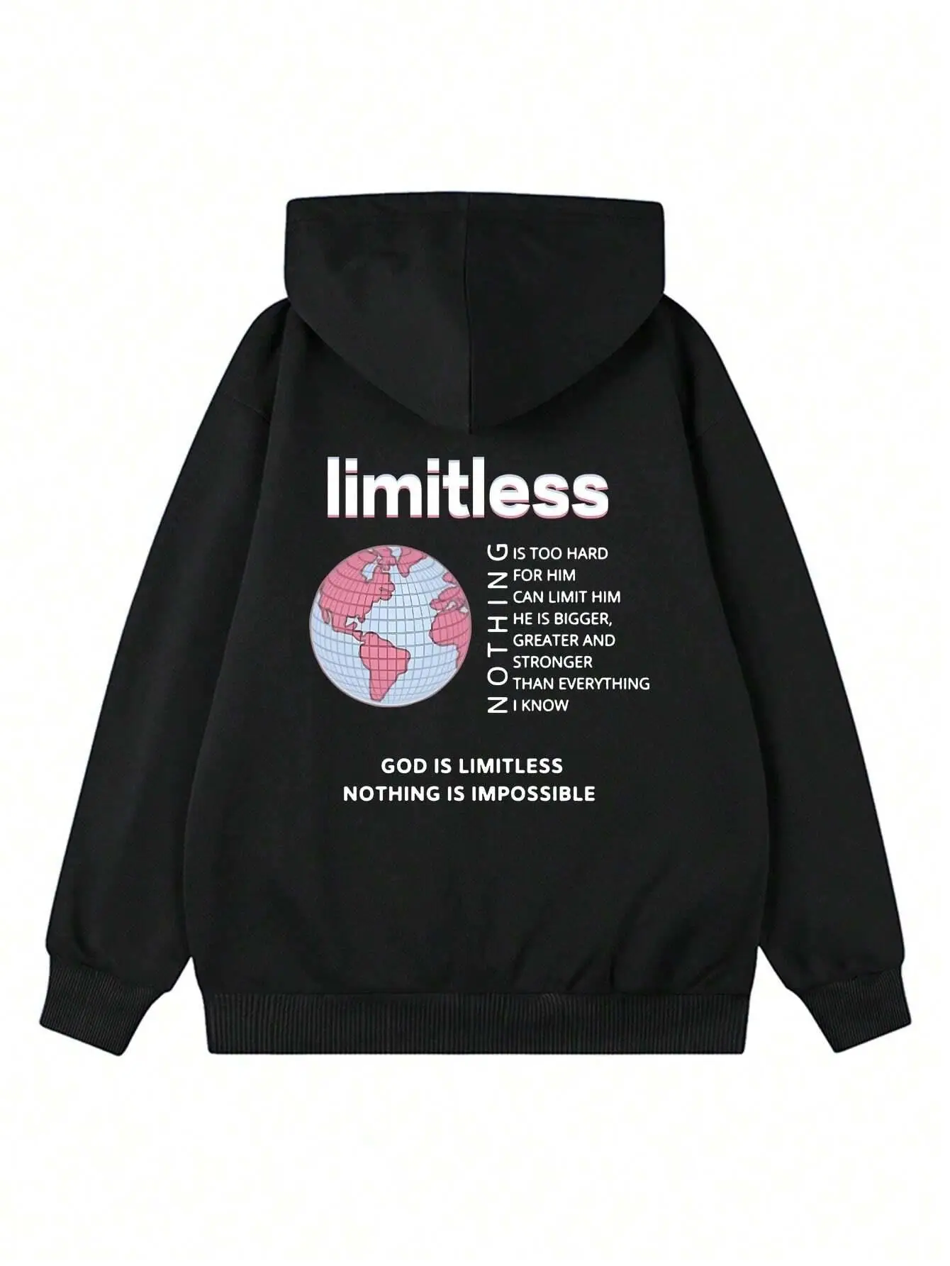 God Is Limitless Nothing Is Impossible Woman Hoody Casual Comfortable Sweatshirt Korean Soft Hooded Autumn Warm Clothing Female