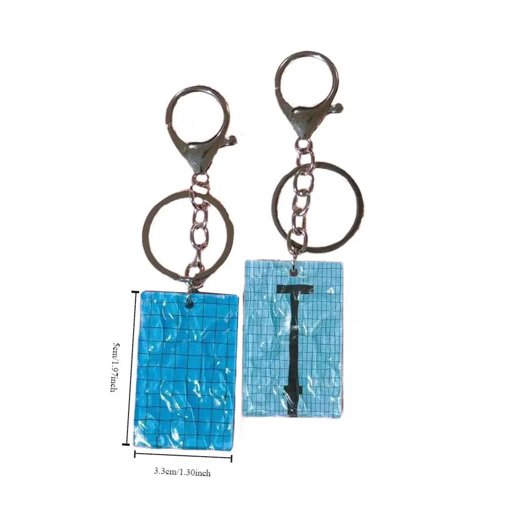 2 pcs Creative Accessories Acrylic Wavy Keychain Decorations Car Key Ring Swimming Pool Keychain Alltaglich Pendant