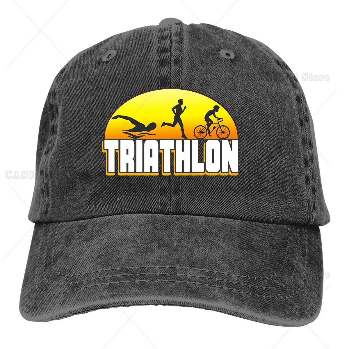 

Triathlon Typography Triathlete Baseball Cap Men Hats Women Visor Protection Snapback Triathlon Caps