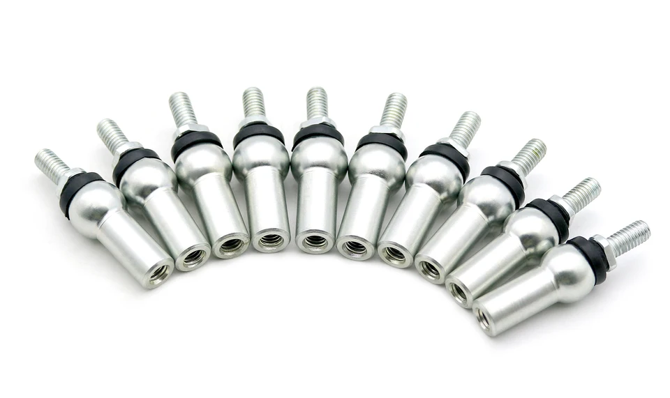 10PCS M6x1.0 Axial Ball Socket Joints Carbon Steel Zinc Plated