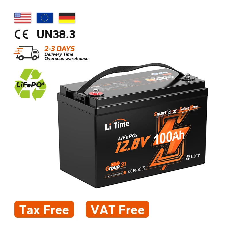 

12 Volt 100Ah TM Lithium Marine Trolling Motor Battery Low-temp Cut-off Protection Batteries With Bluetooth