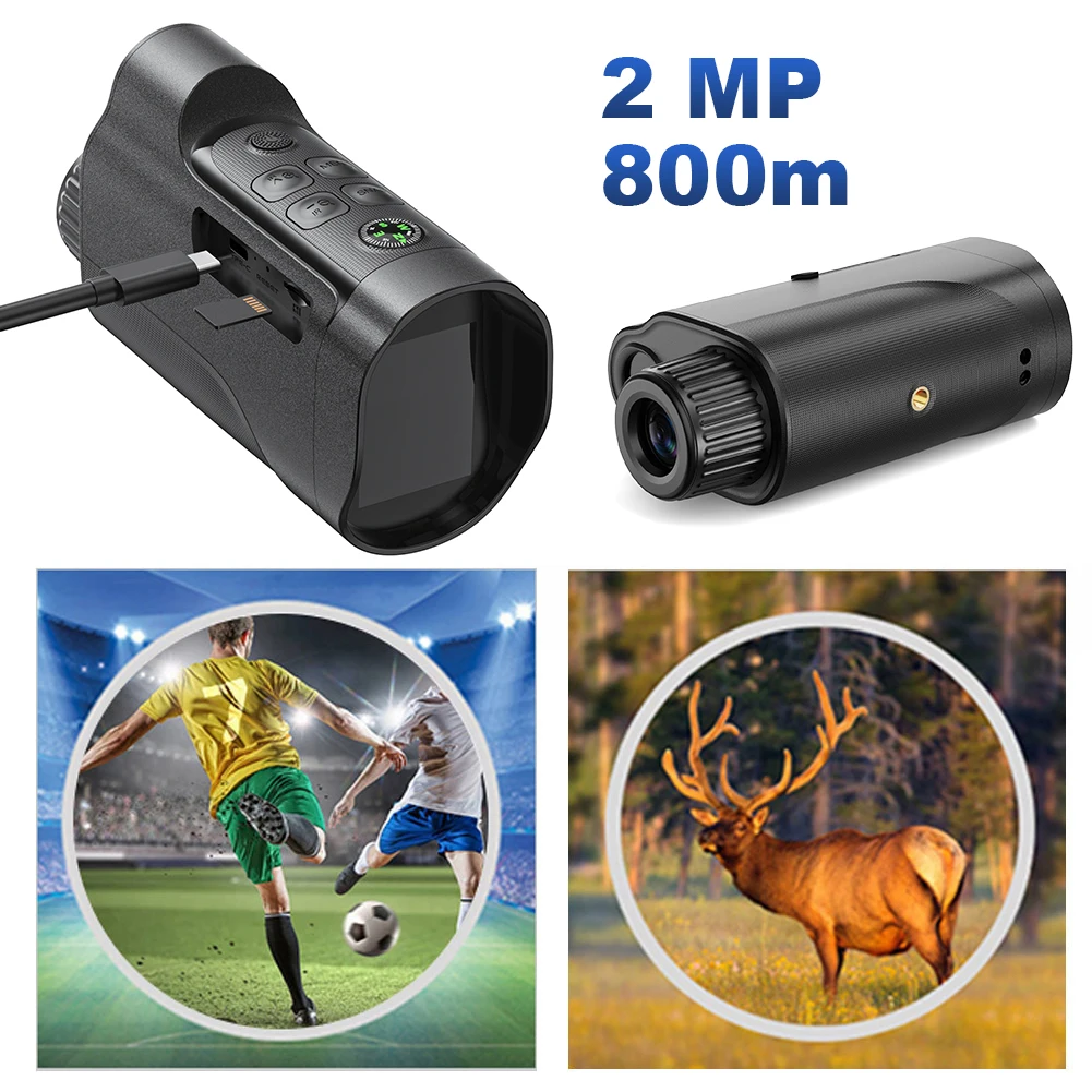 Digital Night Vision Monocular 10X Digital Zoom Monocular Telescope Mini Pocket Monocular for Star Watching Bird Watching Hiking