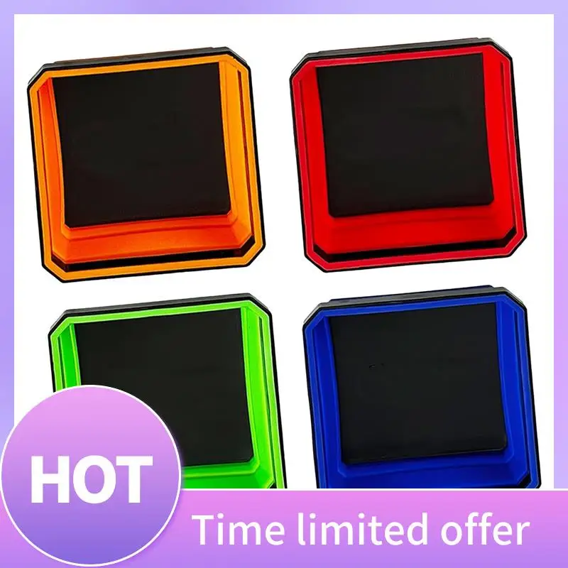 

B69C Fold Magnetic Parts Tools Tray Set, 4-Pack Foldable 4.5Inch Square Silicone Bowls With Double Sided Magnetic Base