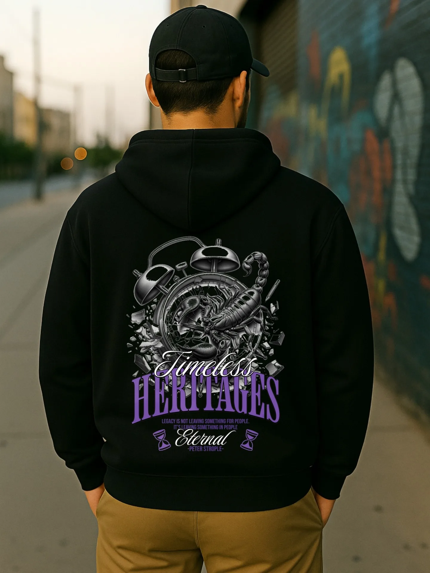 هوديي جرافيك للرجال، نمط ملابس الشارع، مبطن بالصوف، مع طباعة تنين على الطراز الصيني، للارتداء اليومي، للرجال