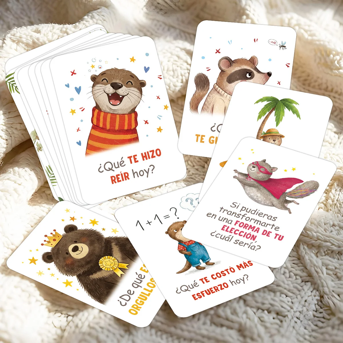 24 cartes de questions interactives en espagnol, cartes de réflexion sur soi et de développement de l'intelligence émotionnelle, cartes d'apprentissage de la langue espagnole